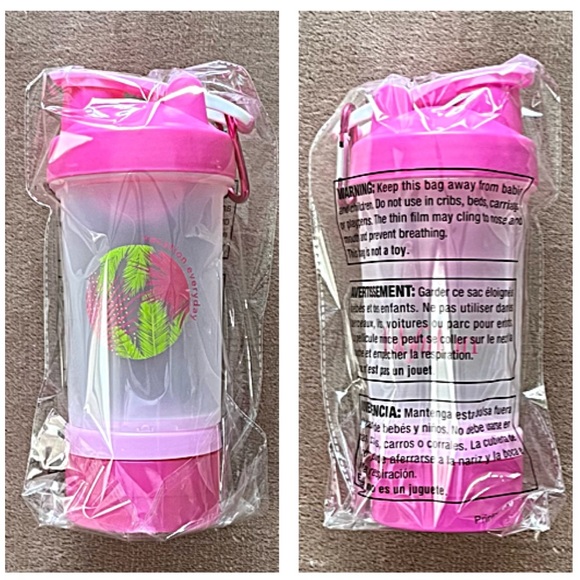 NIB FABFITFUN DRINK SHAKER BOTTLE BPA Free Blender Ball Built-In Storage - Picture 5 of 9